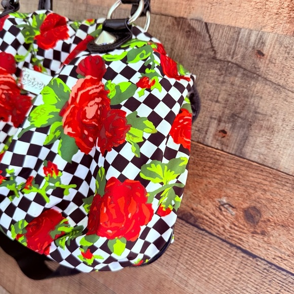 Vintage Betseyville Betsey Johnson Rose Checkered Women's Bag - Picture 3 of 9